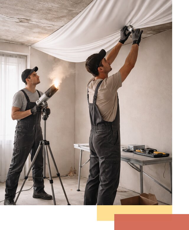 Установка натяжного потолка под ключ в Кузнецке