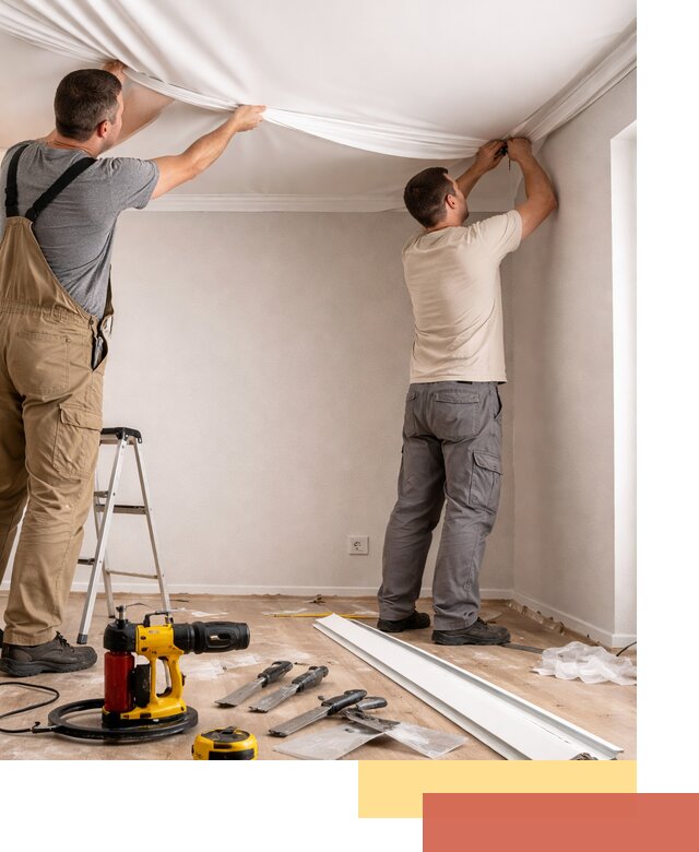 Монтаж ПВХ натяжного потолка в Кузнецке качественно и быстро