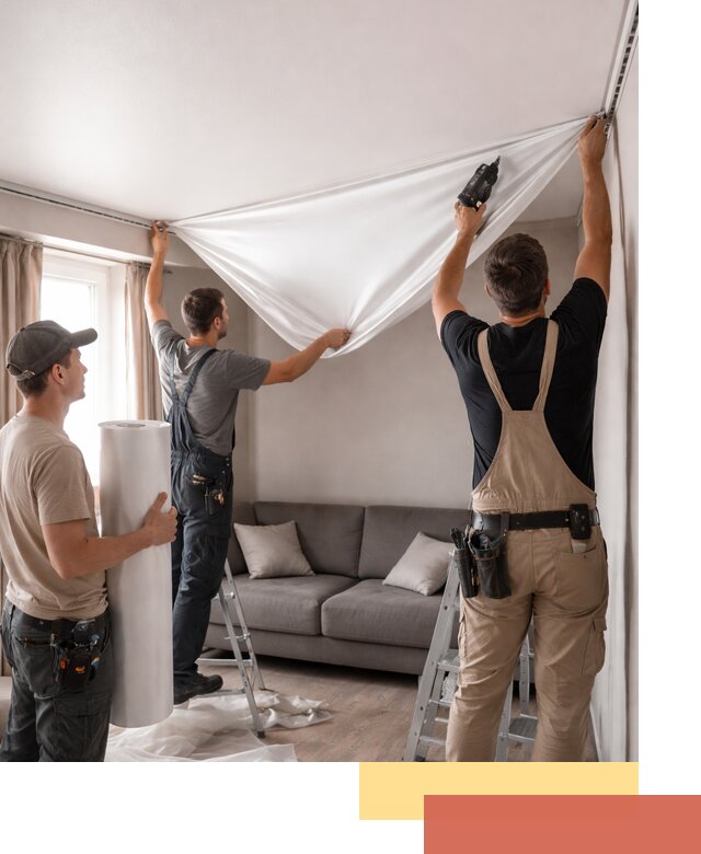 Монтаж сатинового натяжного потолка в Кузнецке качественно и быстро