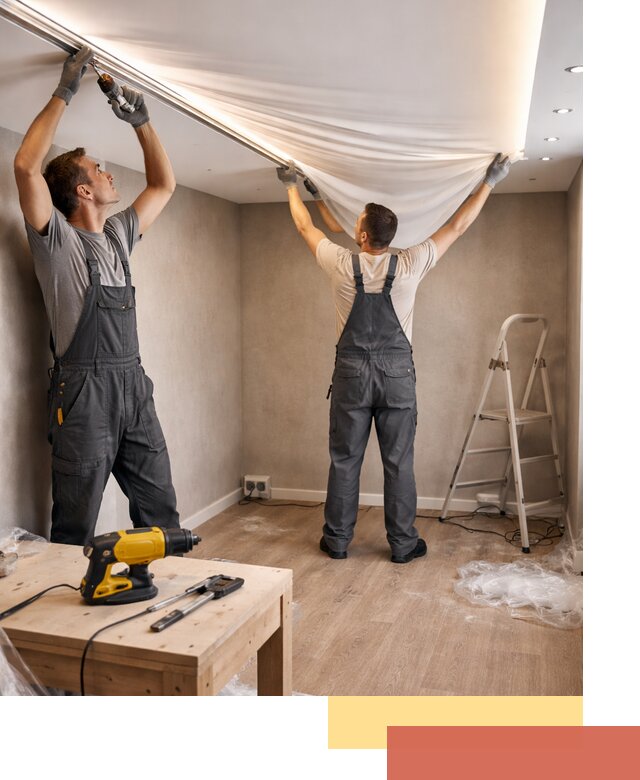 Монтаж натяжного потолка с подсветкой в Кузнецке цена и сроки