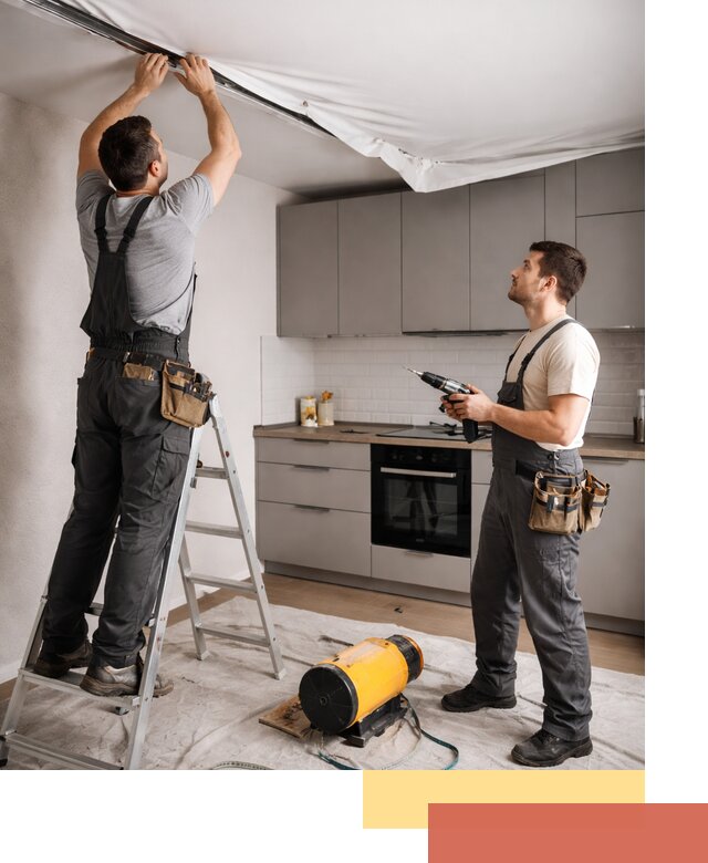 Монтаж натяжного потолка на кухне в Кузнецке