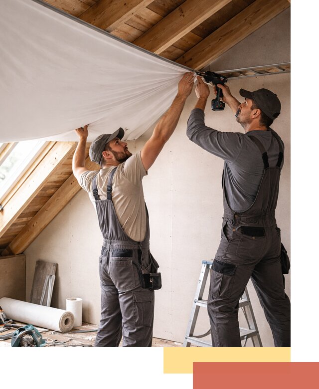 Монтаж натяжного потолка в мансарде в Кузнецке