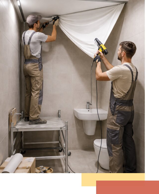 Монтаж натяжного потолка в санузле в Кузнецке