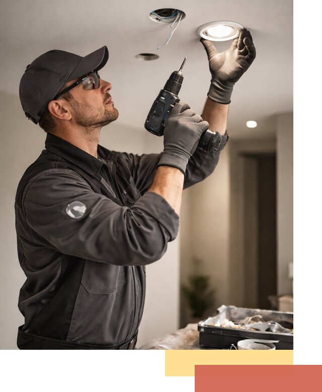 Установка точечных светильников в натяжной потолок в Кузнецке