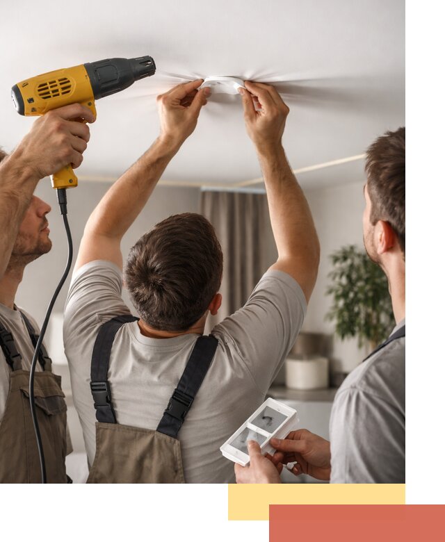 Ремонт прокола полотна натяжного потолка в Кузнецке