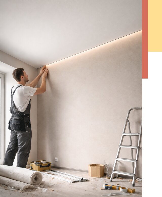 Теневые натяжные потолки в Кузнецке от 8548 руб. под ключ | ОТДЕЛОЧНИК-Кнц