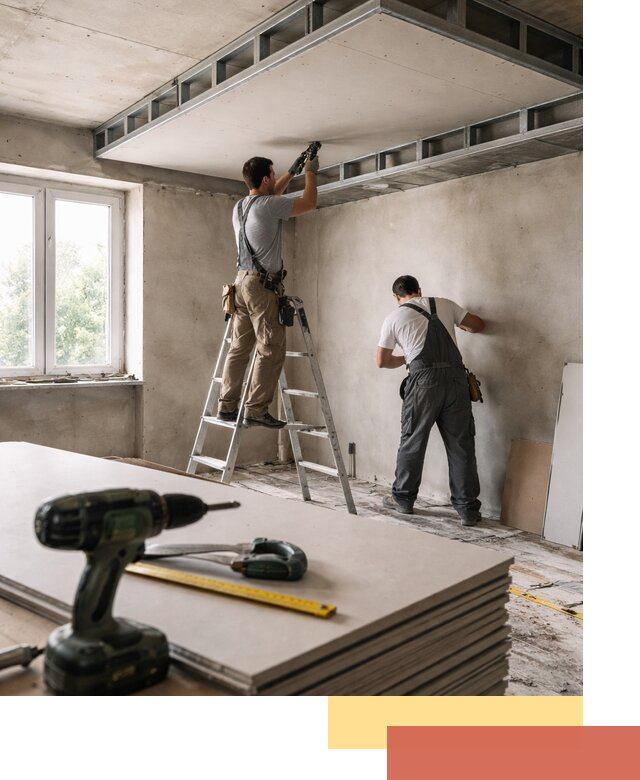 Двухуровневый потолок из гипсокартона в Кузнецке