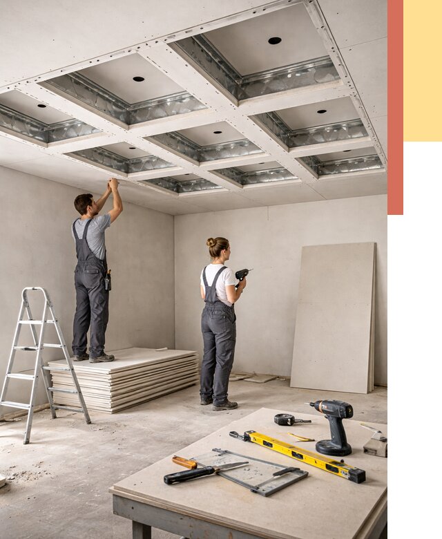 Кессонный потолок из гипсокартона в Кузнецке от 1928 руб. — монтаж и под ключ | ОТДЕЛОЧНИК-Кнц