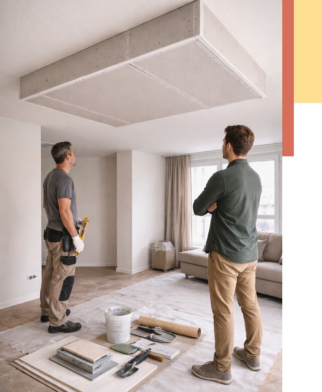 Короб на потолке из гипсокартона в Кузнецке от 2293 руб. — монтаж и услуги под ключ | ОТДЕЛОЧНИК-Кнц