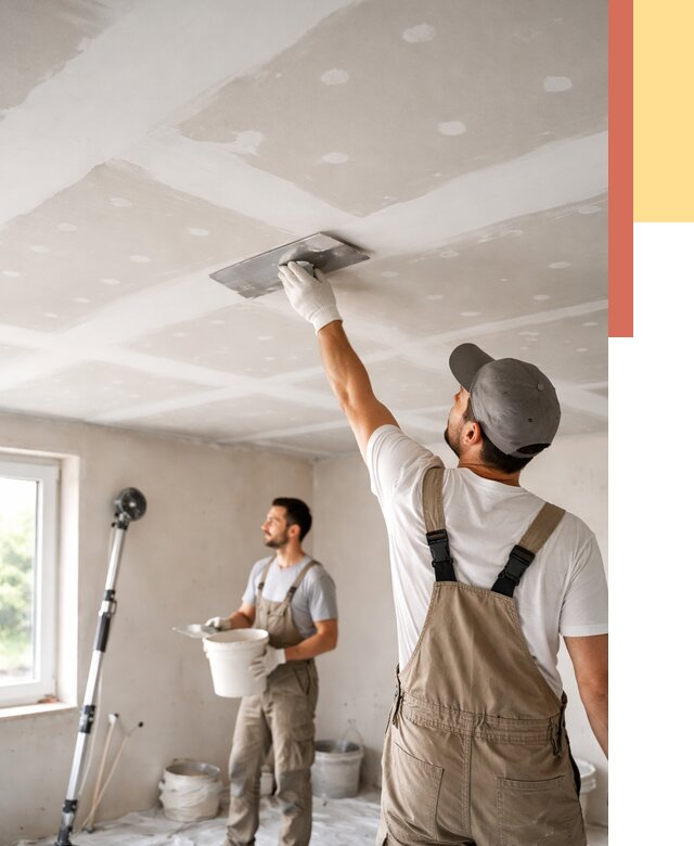 Шпаклевка потолка из гипсокартона в Кузнецке от 3336 руб./м2 — услуги под ключ | ОТДЕЛОЧНИК-Кнц