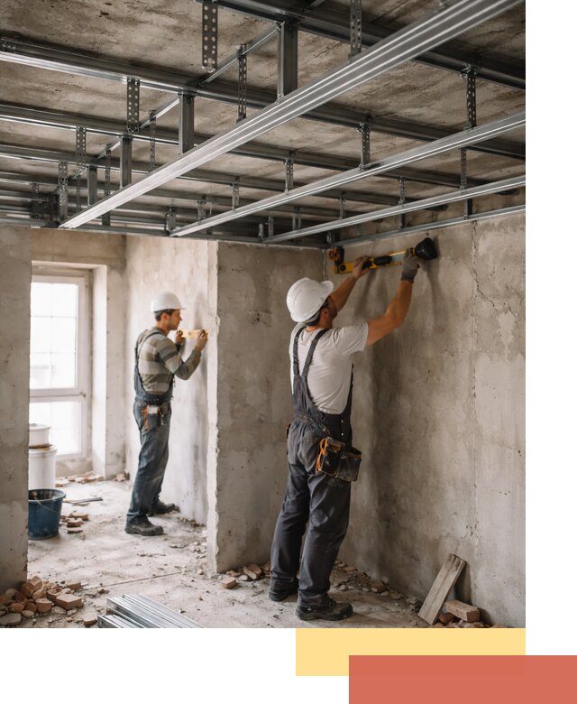 Монтаж каркаса потолка из профильного профиля в Кузнецке