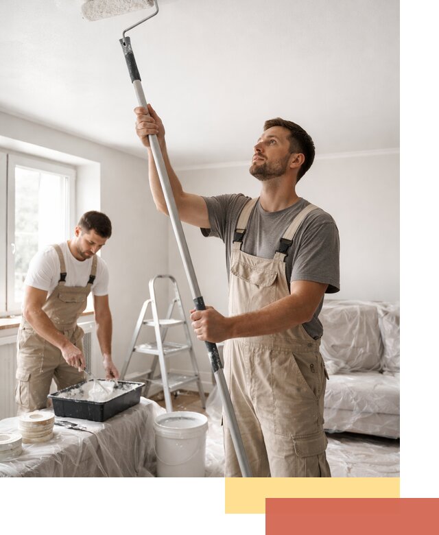 Покраска потолка водоэмульсионной краской в Кузнецке