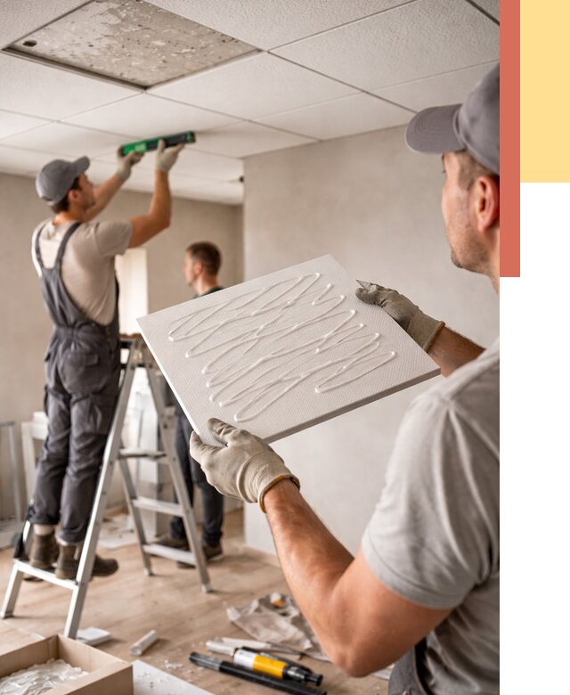 Монтаж потолочной плитки в Кузнецке от 4691 руб. — быстро и недорого | ОТДЕЛОЧНИК-Кнц