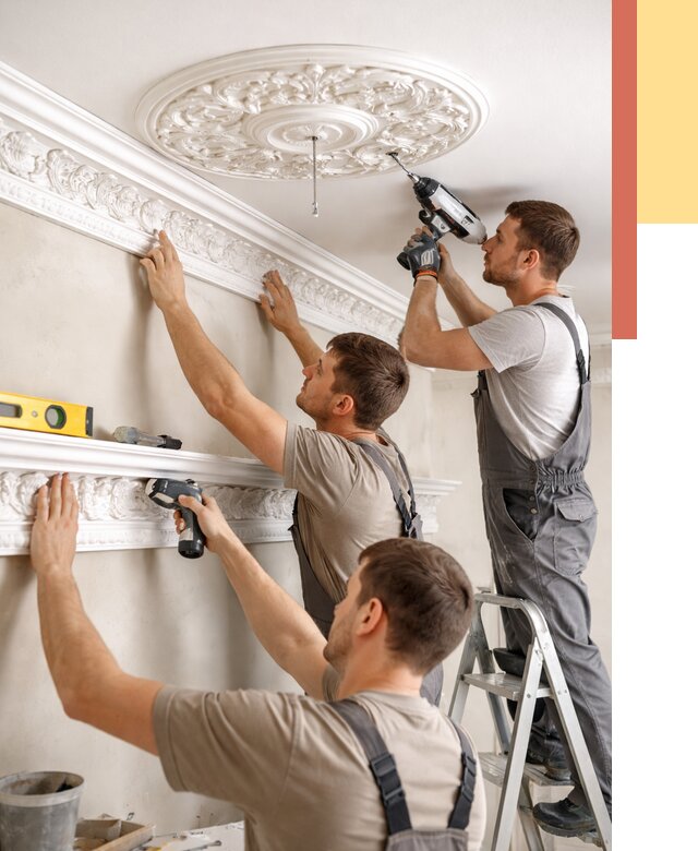 Монтаж лепнины на потолок в Кузнецке от 3336 руб. быстро и недорого | ОТДЕЛОЧНИК-Кнц