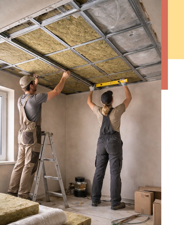 Шумоизоляция потолка в Кузнецке от 1303 руб. под ключ — услуги ОТДЕЛОЧНИК-Кнц